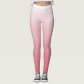 Gepersonaliseerde gradiënt ombre zalm roze leggings (Voorkant)