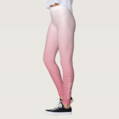 Gepersonaliseerde gradiënt ombre zalm roze leggings (Links)