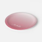 Gepersonaliseerde gradiënt ombre zalm roze papieren bordje (Gekanteld)