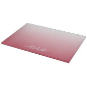 Gepersonaliseerde gradiënt ombre zalm roze snijplank (Hoek)