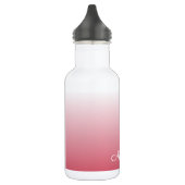 Gepersonaliseerde gradiënt ombre zalm roze waterfles (Links)