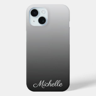 Gepersonaliseerde gradiënt ombre zwart tinten van iPhone 15 case
