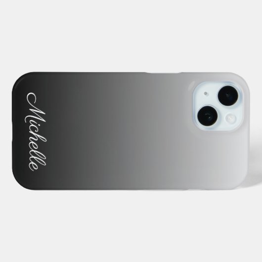Gepersonaliseerde gradiënt ombre zwart tinten van  Case-Mate iPhone case (Achterkant (horizontaal))