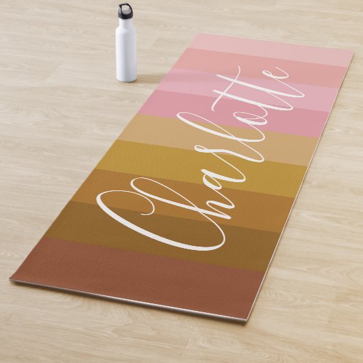 Gepersonaliseerde Gradient Pink Earth Tones Gestre Yogamat (In situ)
