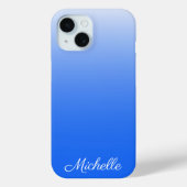 Gepersonaliseerde gradiëntombre elektrisch blauw Case-Mate iPhone case (Achterkant)
