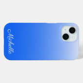 Gepersonaliseerde gradiëntombre elektrisch blauw Case-Mate iPhone case (Achterkant (horizontaal))
