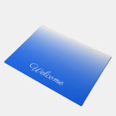 Gepersonaliseerde gradiëntombre elektrisch blauw deurmat (Schuin)