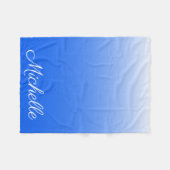 Gepersonaliseerde gradiëntombre elektrisch blauw fleece deken (Voorkant (Horizontaal))