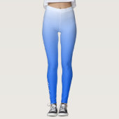 Gepersonaliseerde gradiëntombre elektrisch blauw leggings (Voorkant)