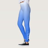 Gepersonaliseerde gradiëntombre elektrisch blauw leggings (Links)