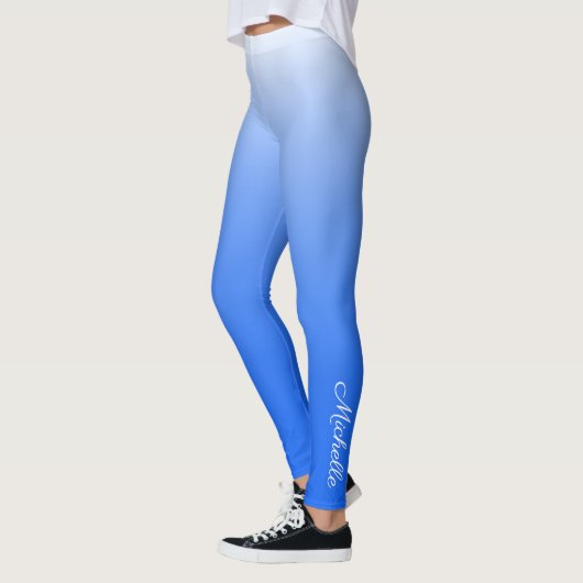 Gepersonaliseerde gradiëntombre elektrisch blauw leggings (Links)