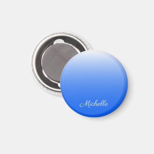Gepersonaliseerde gradiëntombre elektrisch blauw magneet (Voorkant / Achterkant)