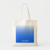 Gepersonaliseerde gradiëntombre elektrisch blauw tote bag (Voorkant)