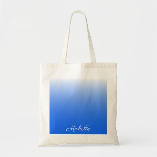Gepersonaliseerde gradiëntombre elektrisch blauw tote bag (Voorkant)
