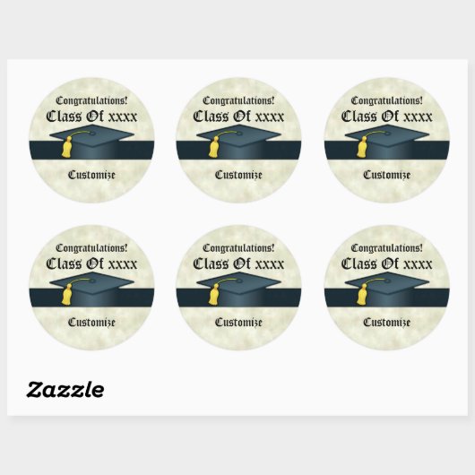 Gepersonaliseerde Graduation Cap Stickers (Vel)