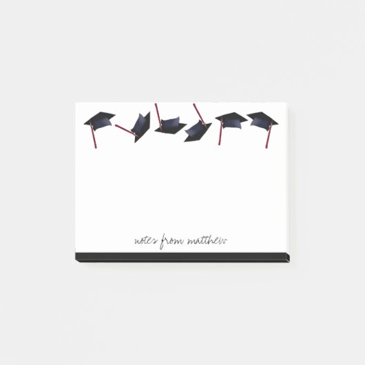 Gepersonaliseerde Graduation Caps Gone Wild B&W Post-it® Notes (Voorkant)