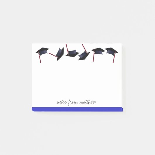 Gepersonaliseerde Graduation Caps Gone Wild Paarse Post-it® Notes (Voorkant)