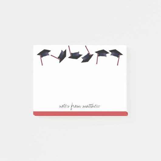 Gepersonaliseerde Graduation Caps Gone Wild Red Post-it® Notes (Voorkant)