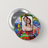 Gepersonaliseerde graffiti ronde button 5,7 cm (Voorkant /achterkant)