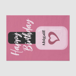Gepersonaliseerde grafische moderne roze nagel Poo Tissuepapier