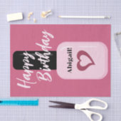 Gepersonaliseerde grafische moderne roze nagel Poo Tissuepapier (Craft)