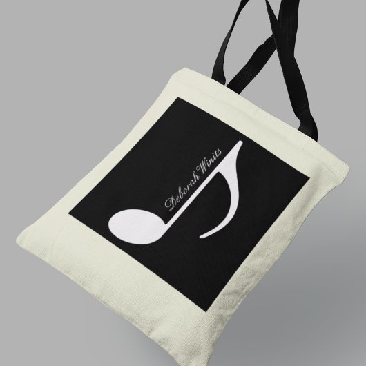 Gepersonaliseerde grafische muzieknoot tote bag