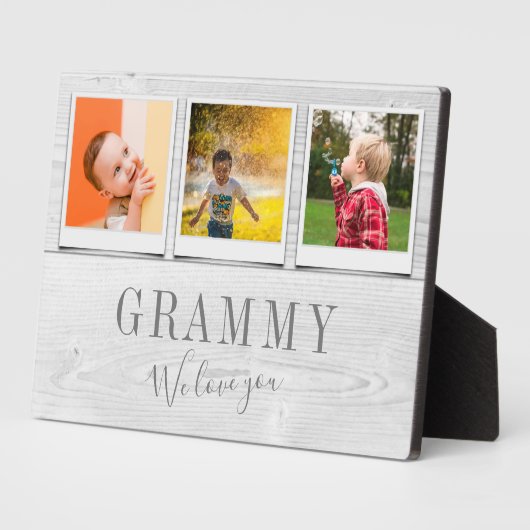 Gepersonaliseerde Grammy Grandchildren 3 Foto Coll Fotoplaat (Zijkant)