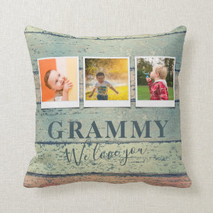 Gepersonaliseerde Grammy Grandchildren 3 Foto Coll Kussen
