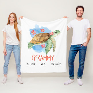 Gepersonaliseerde Grammy Turtle deken van kleinkin