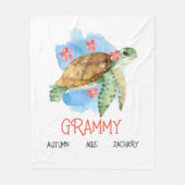 Gepersonaliseerde Grammy Turtle deken van kleinkin (Voorkant)