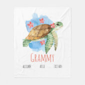 Gepersonaliseerde Grammy Turtle deken van kleinkin (Voorkant)