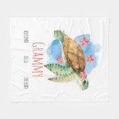 Gepersonaliseerde Grammy Turtle deken van kleinkin (Voorkant (Horizontaal))