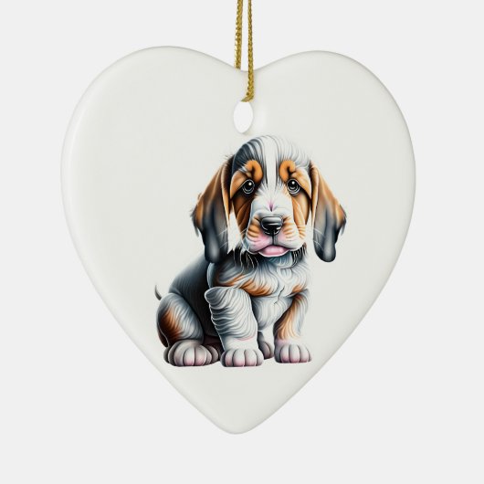 Gepersonaliseerde Grand Basset Griffon Vendéen Pup Keramisch Ornament (Rechts)