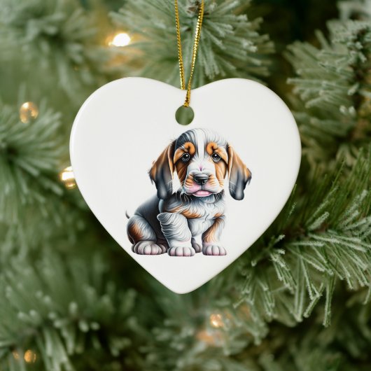 Gepersonaliseerde Grand Basset Griffon Vendéen Pup Keramisch Ornament (Boom)