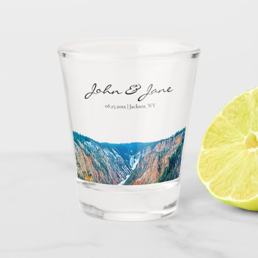 Gepersonaliseerde Grand Canyon van Yellowstone Shot Glas (Voorkant)