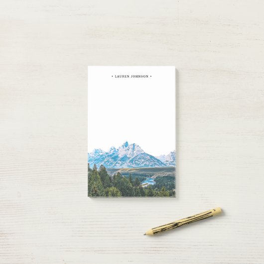 Gepersonaliseerde Grand Teton Rocky Mountain Post-it® Notes (Op bureau)