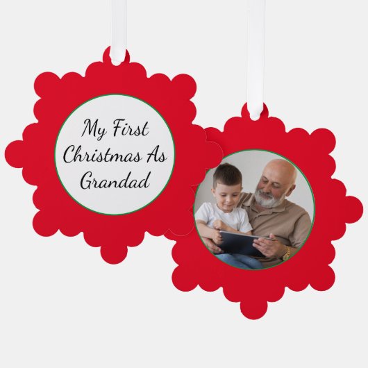 Gepersonaliseerde Grandad Paper Snowflake Ornament (Voorkant / Achterkant)
