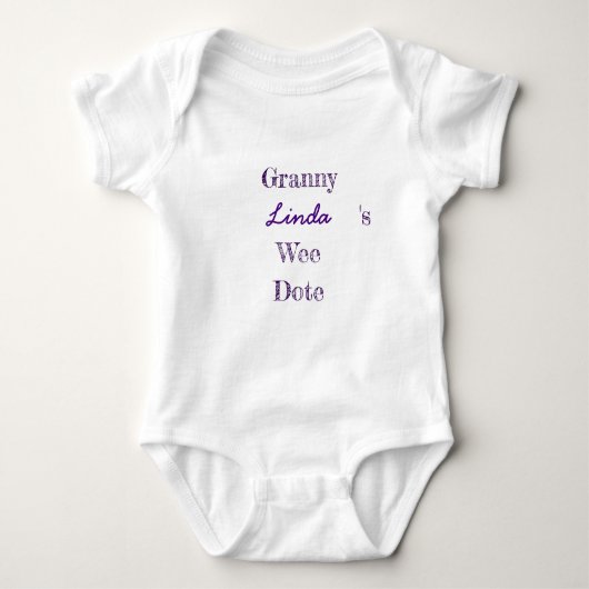 Gepersonaliseerde Granny Baby Romper (Voorkant)