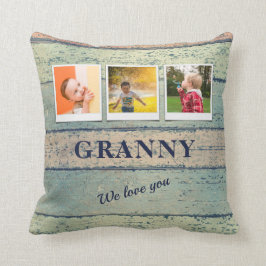 Gepersonaliseerde Granny Kleinkinderen 3 Fotocolla Kussen