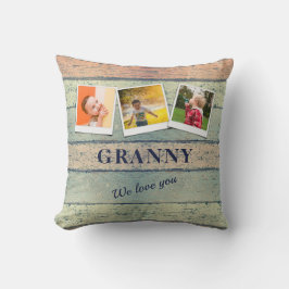 Gepersonaliseerde Granny Kleinkinderen 3 Fotocolla Kussen