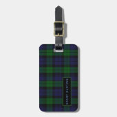 Gepersonaliseerde Grant Hunting Tartan Mannen Baga Bagagelabel (Voorkant verticaal)
