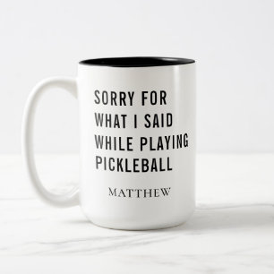 Gepersonaliseerde grap voor pickleball-speler tweekleurige koffiemok