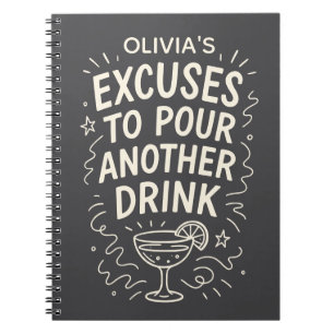 Gepersonaliseerde Grappig Drink Volwassen Humor Te Notitieboek