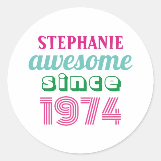 Gepersonaliseerde grappige 50ste verjaardag citaat ronde sticker (Voorkant)