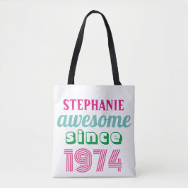 Gepersonaliseerde grappige 50ste verjaardag citaat tote bag