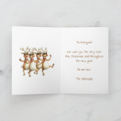 Gepersonaliseerde grappige aquarel rendier familie feestdagen kaart (Binnen)