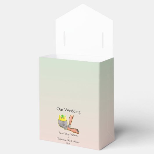 Gepersonaliseerde grappige bal en ketting bruiloft bedankdoosjes (Geopend)