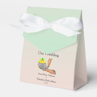 Gepersonaliseerde grappige bal en ketting bruiloft bedankdoosjes