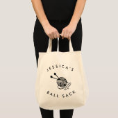 Gepersonaliseerde grappige breien bal zak tote bag (Voorkant (product))