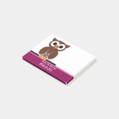 Gepersonaliseerde Grappige Bruine Uil Post-it® Notes (Schuin)
